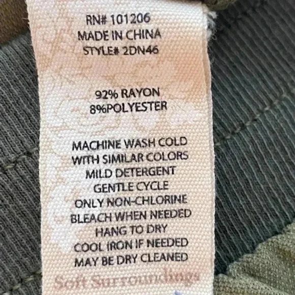 Soft Surroundings Neelandra Pull-on Pants Green Olive Size S - Picture 14 of 14